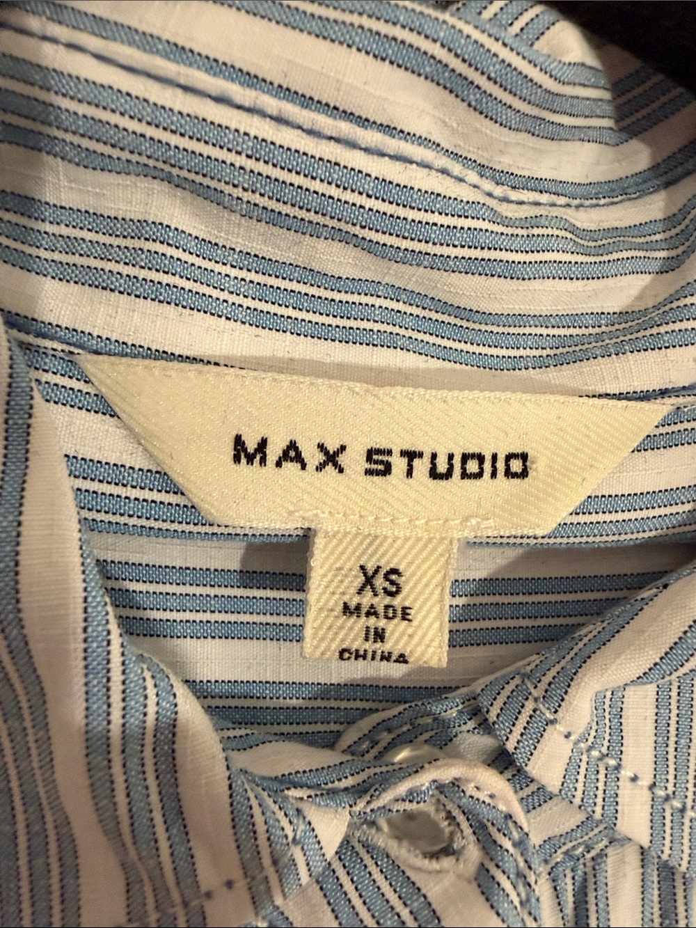 Max Studio Light Blue and White Striped Maxi Shirt Dress - Picture 2 of 9